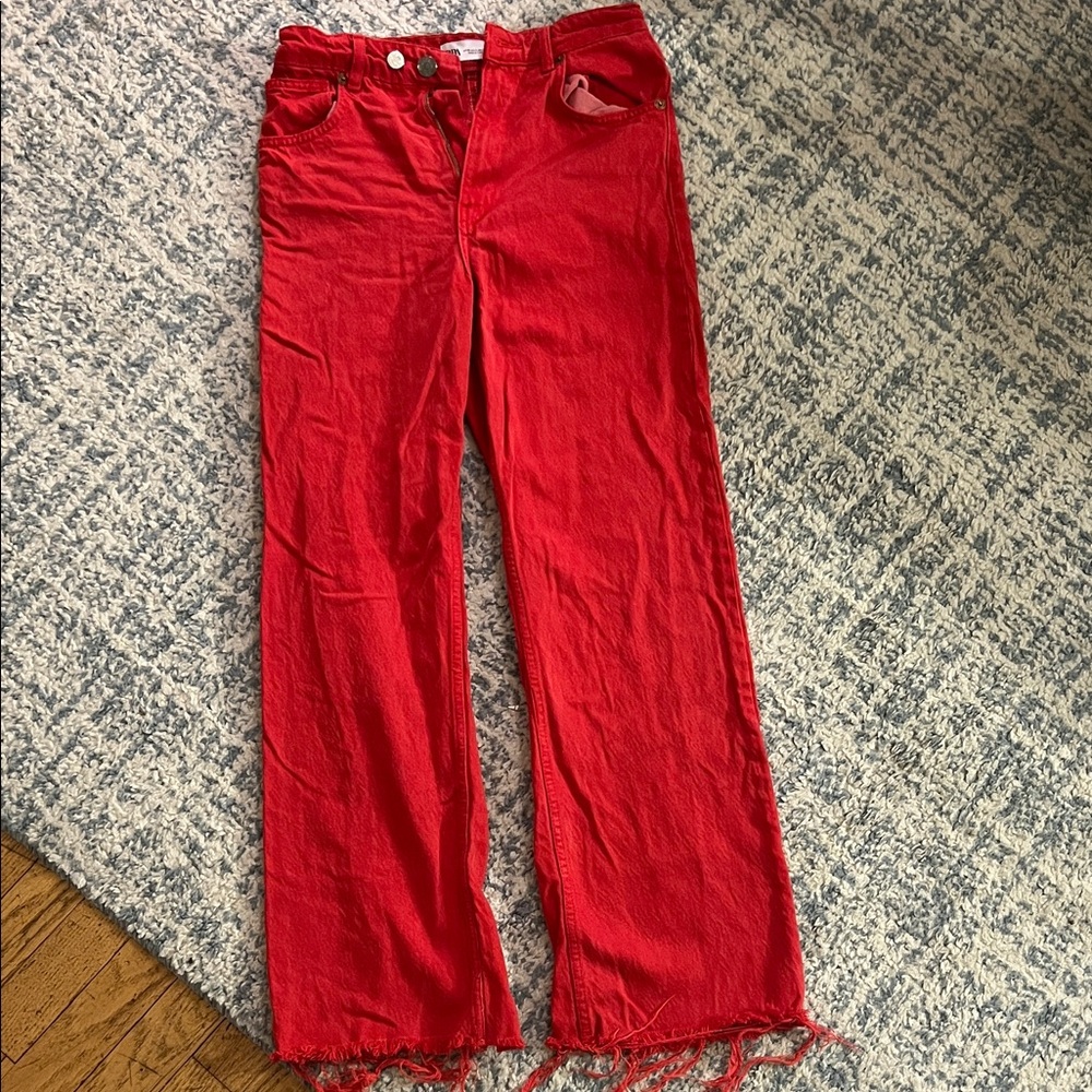 Zara Red Flare Women's Jeans